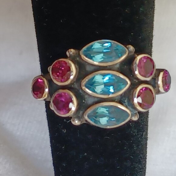 Nicky Butler Jewelry - Nicky Butler ring blue topaz pink tourmaline silver size 5 like new